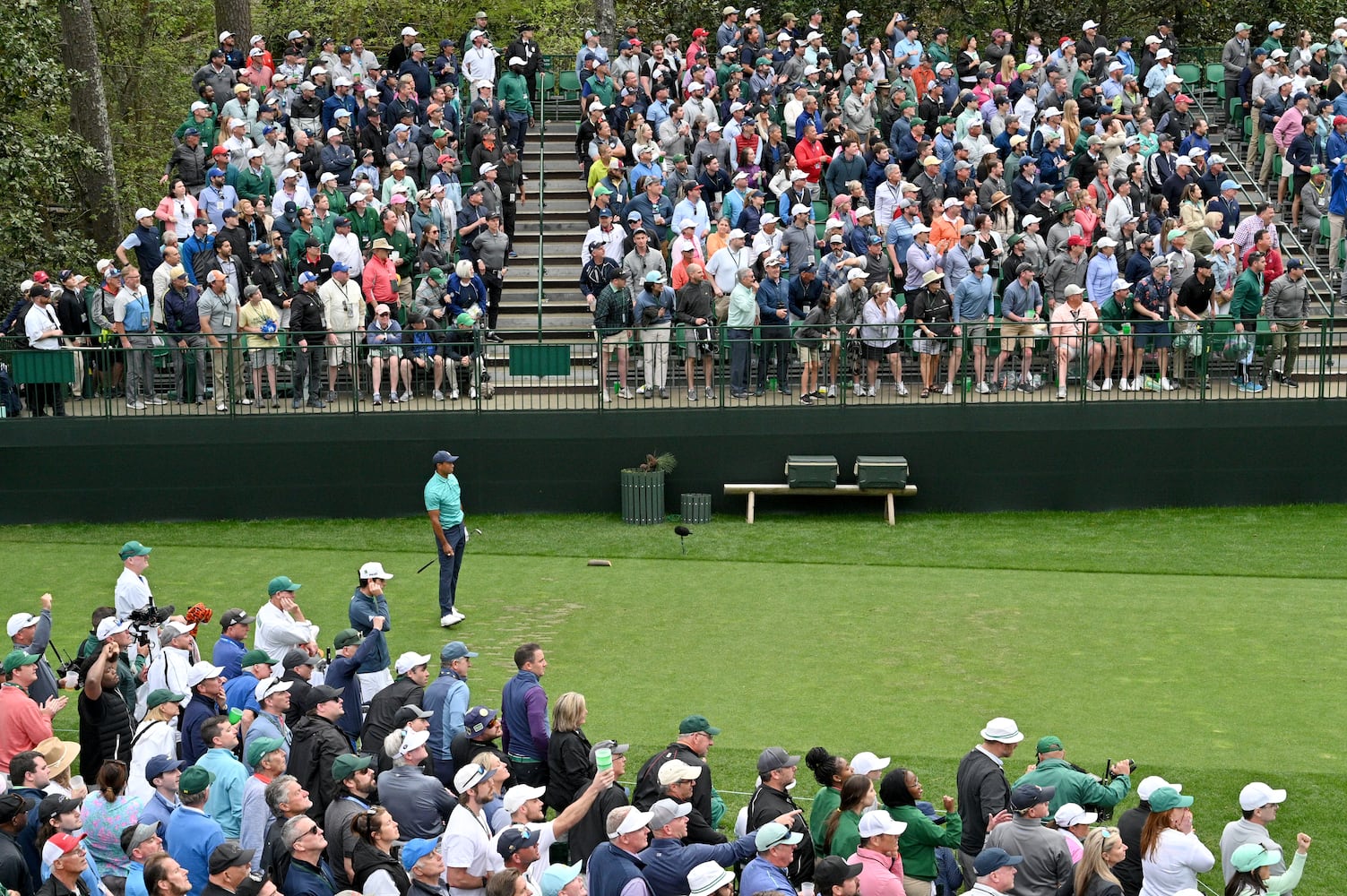 Tiger Woods' second round at the Masters