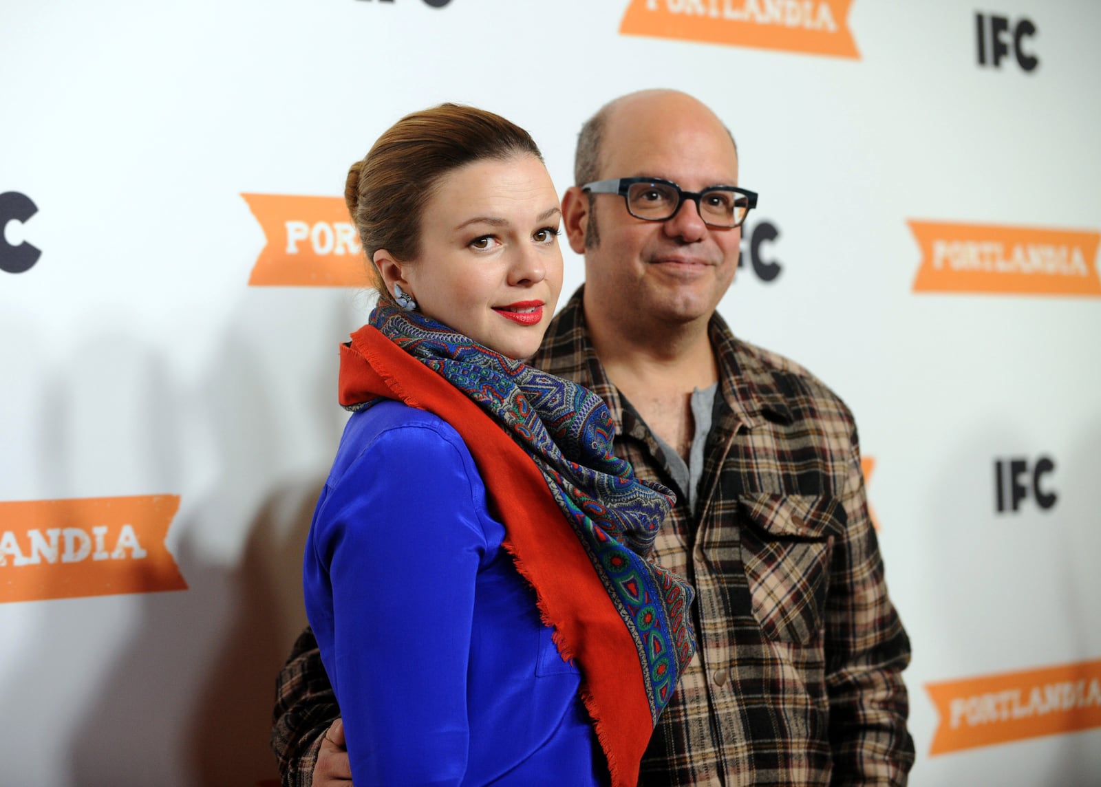 Actors Amber Tamblyn and David Cross attend the season 3 premiere event of IFC's Portlandia at the American Museum of Natural History on Monday, Dec. 10, 2012, in New York. (Diane Bondareff/Invision for IFC/AP Images)