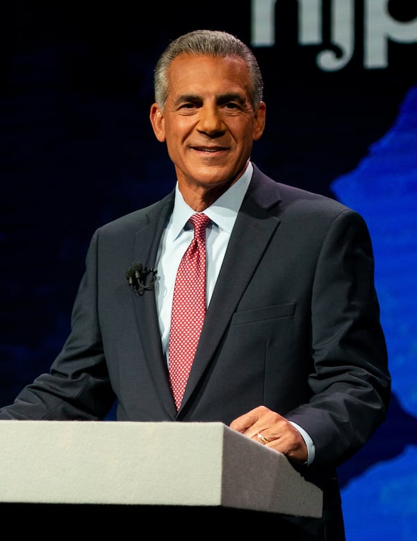 Jack Ciattarelli, a Republican running for governor, participates in a New Jersey gubernatorial debate. (Andrew Seng/The New York Times)