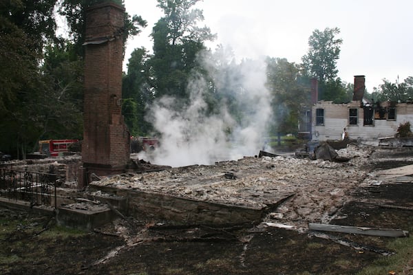 The McCarthy Cottage after it was damaged by fire.