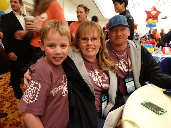 Evan, Heather and Troy Tucker of Jasper, GA are part of Bert's Big Adventure 2015. Evan, 7, has cystic fibrosis. CREDIT: Rodney Ho/rho@ajc.com