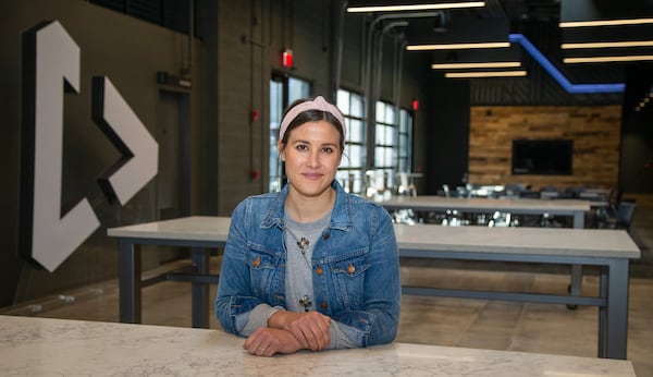 Portrait of Laura Hall in the client space at Crisp, Inc. in Atlanta. For the Top Workplace small company category. PHIL SKINNER FOR THE ATLANTA JOURNAL-CONSTITUTION.