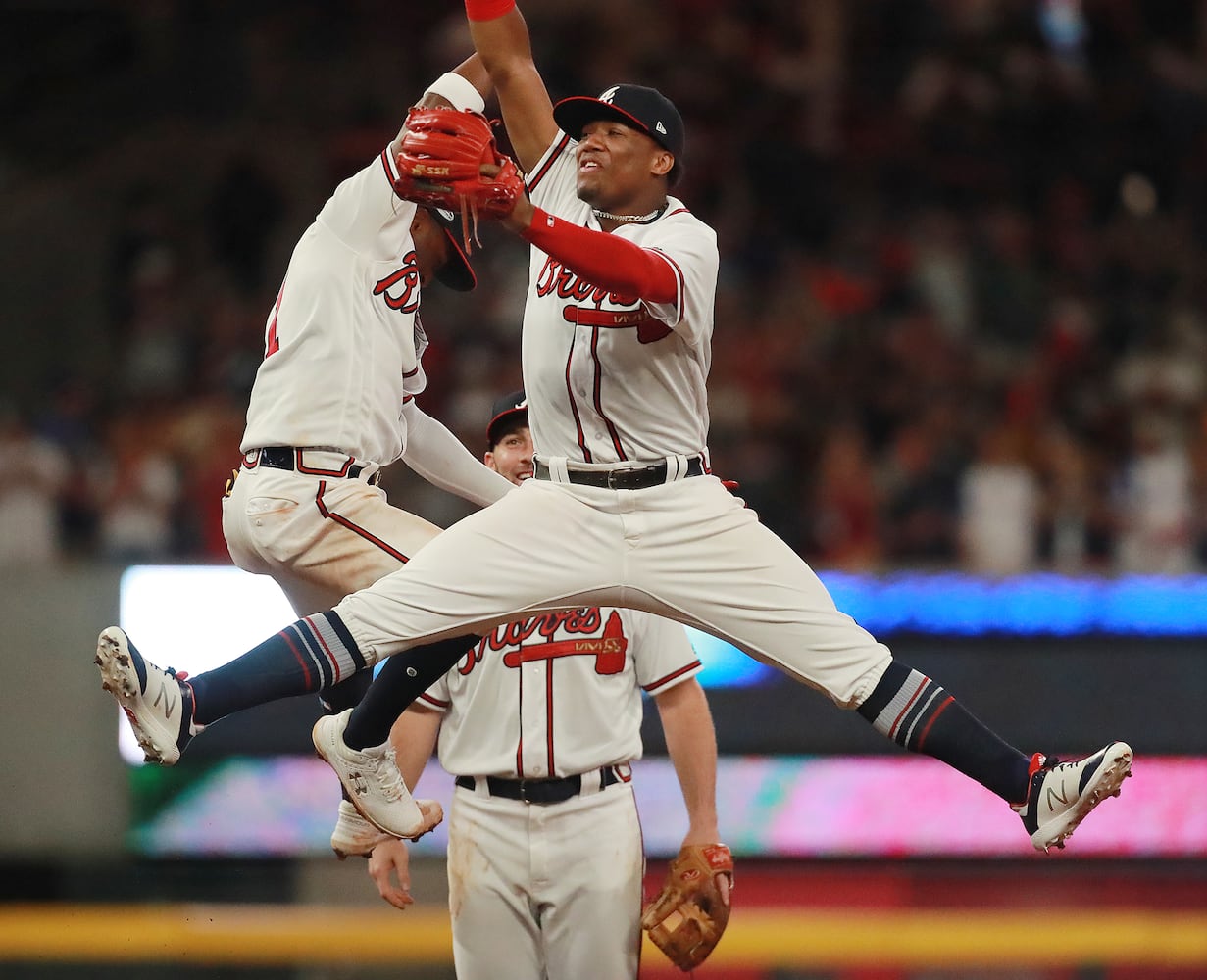 Photos: Acuna, Freeman lead Braves to playoff win over Dodgers