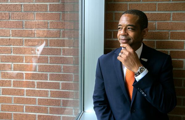 New Clayton State University President T. Ramon Stuart poses for a portrait on campus at the James M. Baker University Center on Thursday, July 8, 2021. (Christine Tannous / christine.tannous@ajc.com)