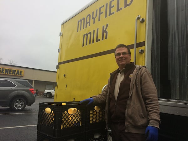 Milkman Jerry Hughes delivers milk to the Dollar General in Blue Ridge, Ga. on Friday, Jan. 6, 2017 ahead of expected inclement weather. (CRAIG SCHNEIDER / cschneider@ajc.com)