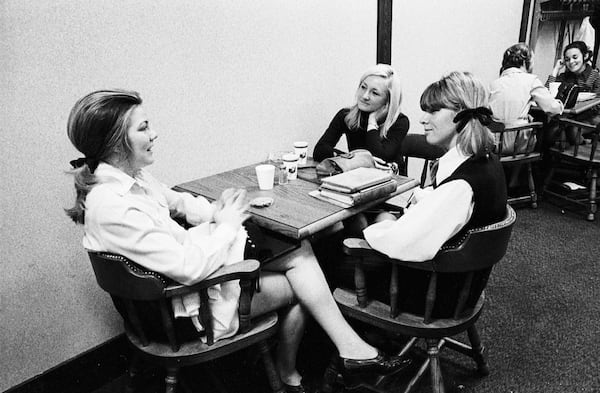 Students dining in Memorial Hall Bulldog Room and Old McWhorter Residence Hall Dining Room.