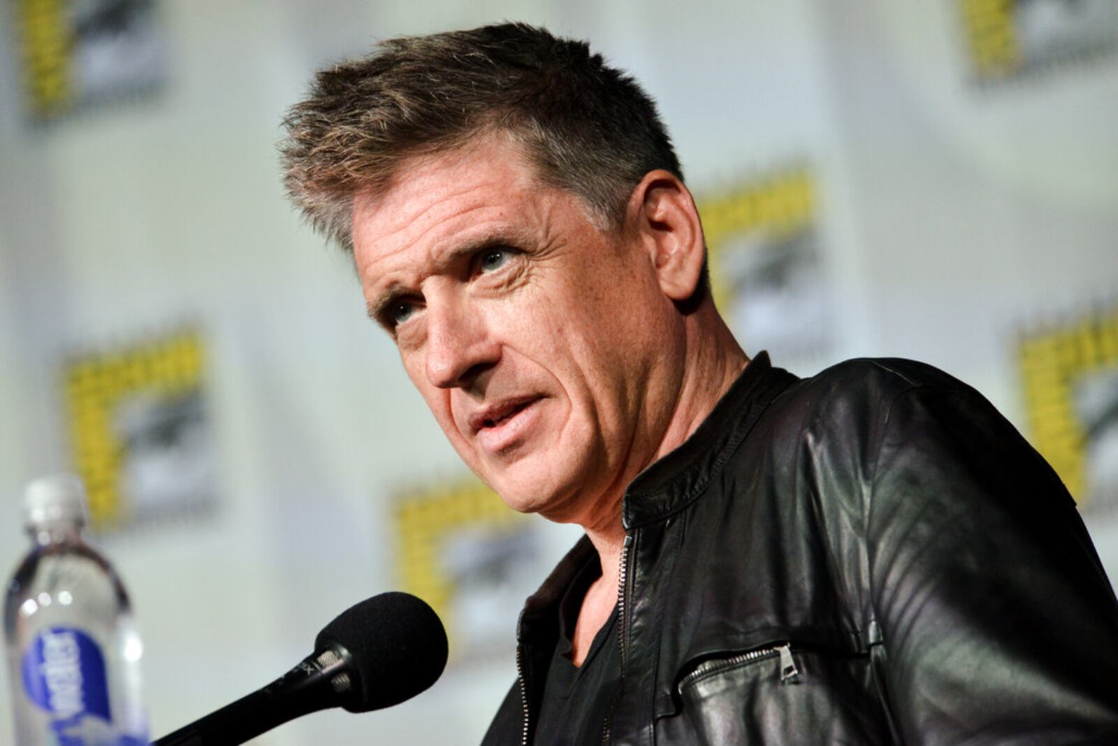 Craig Ferguson speaks on stage during the "The Big Bang Theory" panel on Day 2 of Comic-Con on Friday, July 25, 2014, in San Diego. (Photo by Richard Shotwell/Invision/AP)