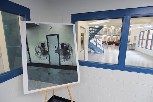 A photo shows the condition of one of Unit One before the recent $1.4 million refurbishment at the Chatham County Detention Center.