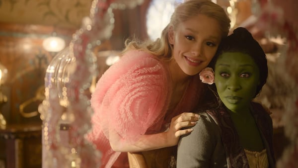 Ariana Grande, left, and Cynthia Erivo in "Wicked: Part I." (Universal Pictures/Zuma Press/TNS)