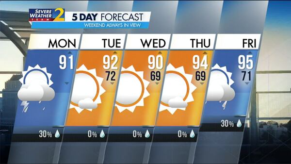 Five-day forecast for June 26, 2023.