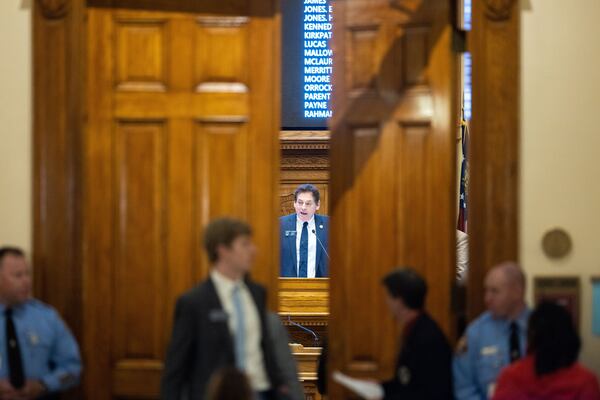 Georgia state Sen. Carden Summers, a Cordele Republican, speaks in the Senate at the Capitol in Atlanta on Wednesday, Feb. 15, 2023. On Wednesday, March 1, 2023, the Senate Education and Youth Committee tabled his legislation, Senate Bill 88, that would have prohibited discussions about gender identity in schools without parent approval. It is back in play this year. (Arvin Temkar/The Atlanta Journal-Constitution/TNS)