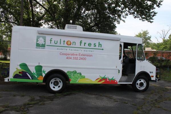 Every two weeks, Fulton Fresh Mobile Market visits 12 locations, delivering cooking and nutrition lessons and offering participants a free bag of fresh produce. Courtesy Fulton Fresh Mobile Market