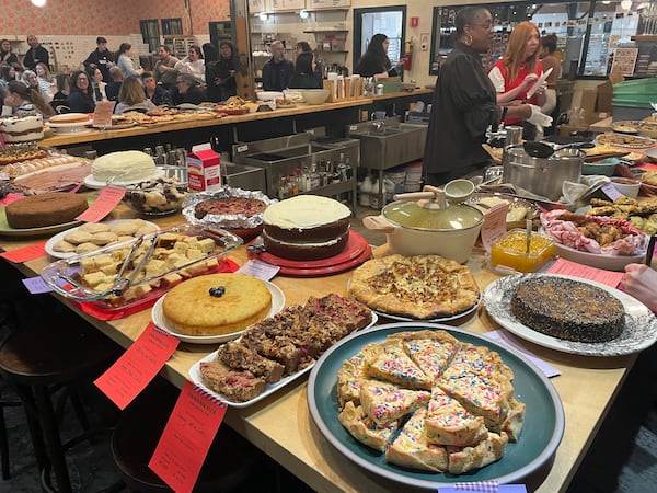 Press Shop selects three cookbooks for each cookbook club gathering. Dessert was the theme of one meeting last year. (Courtesy of Melissa Haghighat)