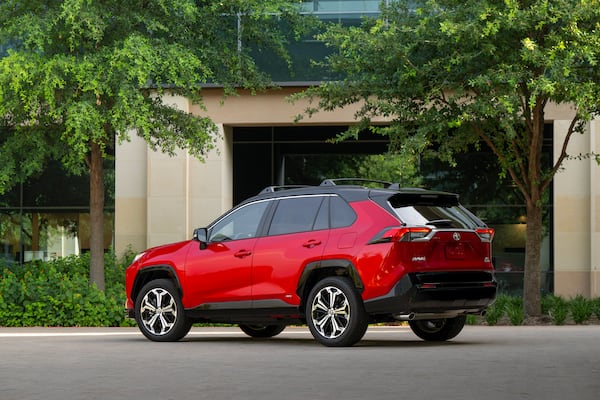 This 2025 Toyota RAV4 XSE has a plug-in hybrid powertrain. (Courtesy of Toyota)