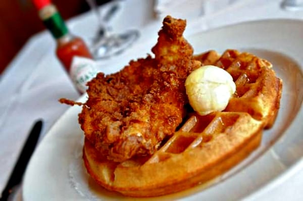 Chicken and waffles at South City Kitchen.