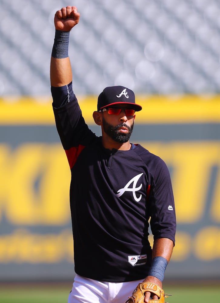 Photos: Jose Bautista suits up for Braves