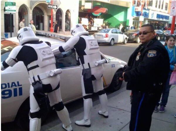 Run your mouth and face the consequences, Storm Troopers! Philadelphia Police Sgt. Stephen Clark posted this humorous photo to squelch spoilers.