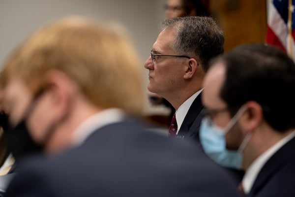 Then-state Sen. William Ligon, Jr, (R, Brunswick) chairs a subcommittee of the state Senate judiciary committee at the State Capitol on Thursday, Dec. 3, 2020, to hear testimony from Rudy Giuliani and others about election improprieties. Ben Gray for the Atlanta Journal-Constitution