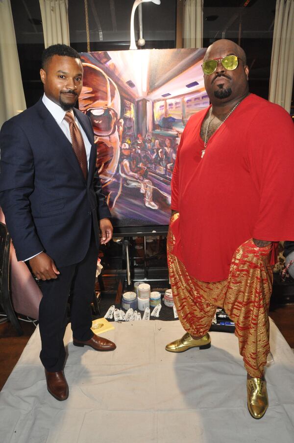 Artist Janssen Robinson created a portrait during CeeLo Green's birthday bash!