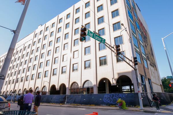 This centerpiece of South Downtown is a century-old bank building that was owned by Newport in Atlanta on Tuesday, Aug. 1, 2023. (Katelyn Myrick/katelyn.myrick@ajc.com)