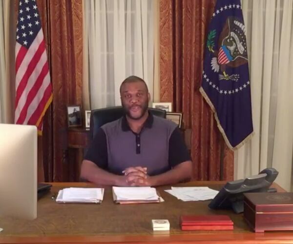 Tyler Perry addressed his fellow Americans from the "Oval Office" recently. It's the set of his new TLC series "Too Close to Home."