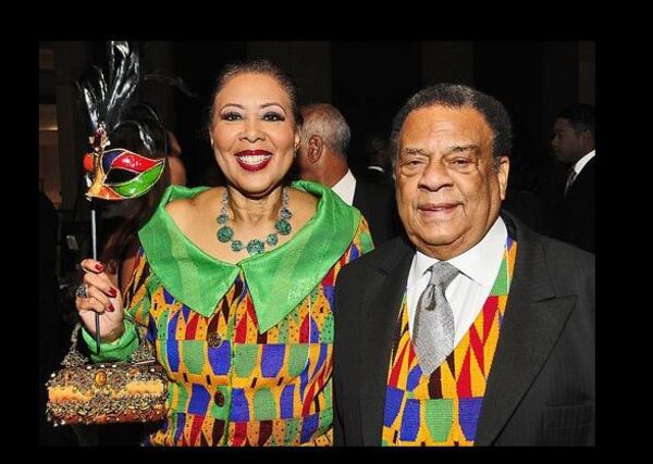 Carolyn Young and former Atlanta Mayor and UN Ambassador Andrew Young at a past Masked Ball. AJC file photo