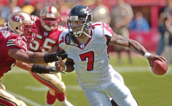 Falcons quarterback Michael Vick was a three-time Pro Bowl selection for Atlanta in 2002, 2004, and 2005.