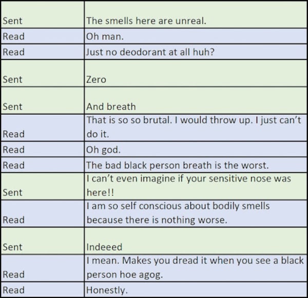 Messages sent between Ryan Millsap (green) and Christy Hockmeyer (blue) in 2019. Screenshot from a court exhibit filed by John Da Grosa Smith's attorney in January.