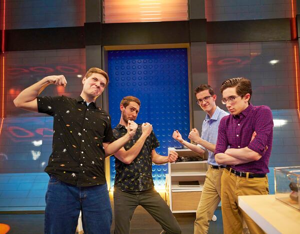 L-R: Contestants Mark, Steven, Caleb and Jacob in the “Master Build - Day & Night” season finale episode of "Lego Masters" airing Tuesday, Sept 14. CR: Tom Griscom/FOX