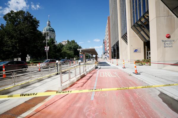 Part of Indianapolis' Red Line route is currently under construction to significantly upgrade station platforms. These upgrades will provide additional long-term stability and protect the significant investment made in the system's infrastructure. Miguel Martinez / miguel.martinezjimenez@ajc.com 