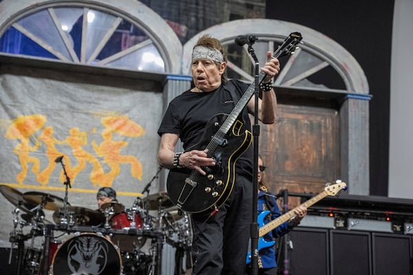 Best known for the hit "Bad to the Bone," George Thorogood and the Destroyers, who are coming to the Fred in Peachtree City on Aug. 30, are shown performing during the New Orleans Jazz & Heritage Festival in 2024. (Photo by Amy Harris/Invision/AP)