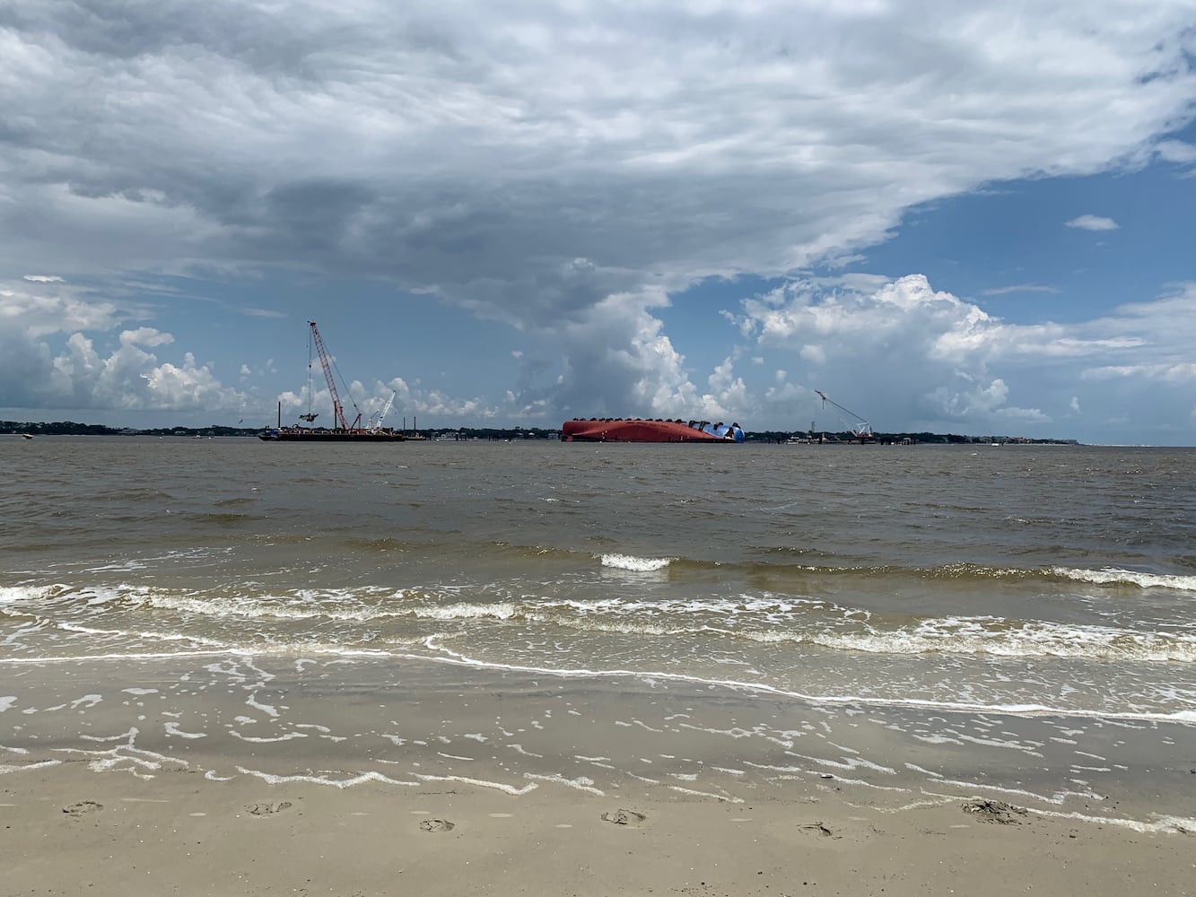 Golden Ray shipwreck as of July 2020