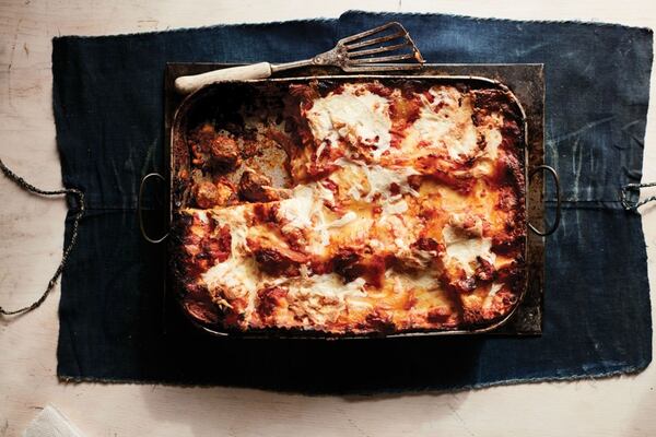 Grandma Guarnaschelli's Lasagna is loaded with tiny meatballs for the win.