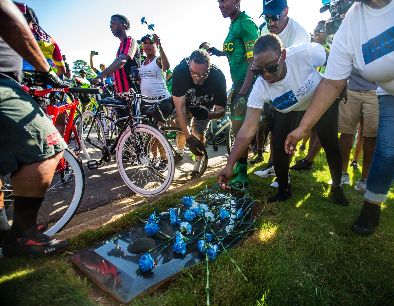 John Lewis memorial bike ride on the anniversary of his death.