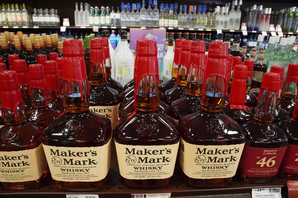 Shown are bottles of Bourbons made in the United States at a Pennsylvania Fine Wine & Good Spirits in Flourtown, Pa., Thursday, March 13, 2025. (AP Photo/Matt Rourke)