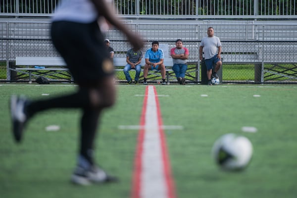 Spectators are seen at a soccer game at Bethesda Park in Lawrenceville on Sunday, Aug. 4, 2024.  (Ziyu Julian Zhu / AJC)