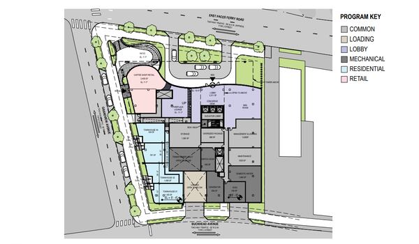 This is a site plan for a project proposal by Harbor Bay Ventures for 359 East Paces Ferry Road.