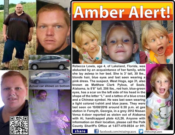 Amber alert for Rebecca Lewis