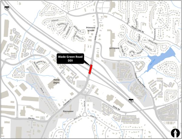 Here's a map of where the Wade Green DDI construction will take place.