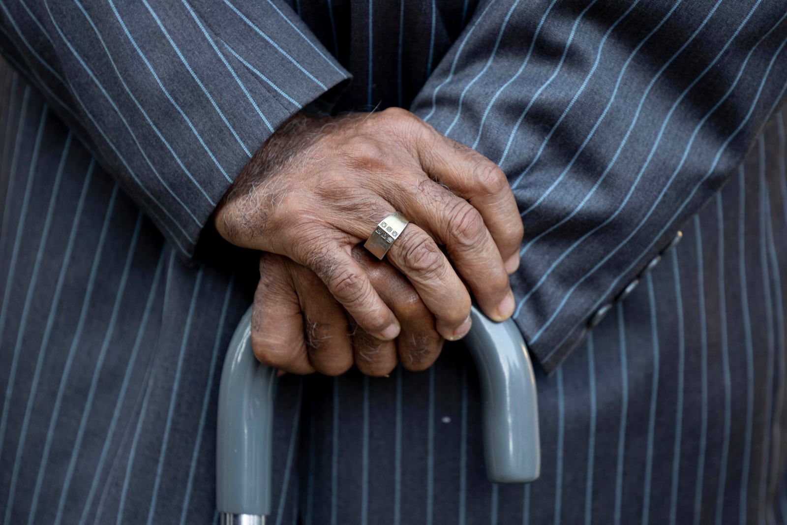 Herbert Rice, 79, poses for a photo on Wednesday, Oct. 23, 2024, in Philadelphia. Rice is one of many Black men who took part in prison medical testing from 1951 to 1974 at Philadelphia city prisons. (AP Photo/Laurence Kesterson)