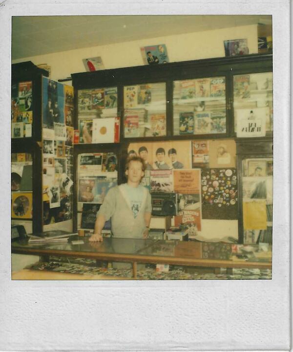 Wuxtry Records co-owner Mark Methe running the shop in the ‘80s.