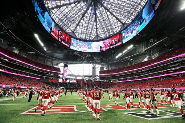 After a pair of exhibition home games in August, the Falcons will play their first regular-season game at Mercedes-Benz Stadium Sunday night against the Packers.