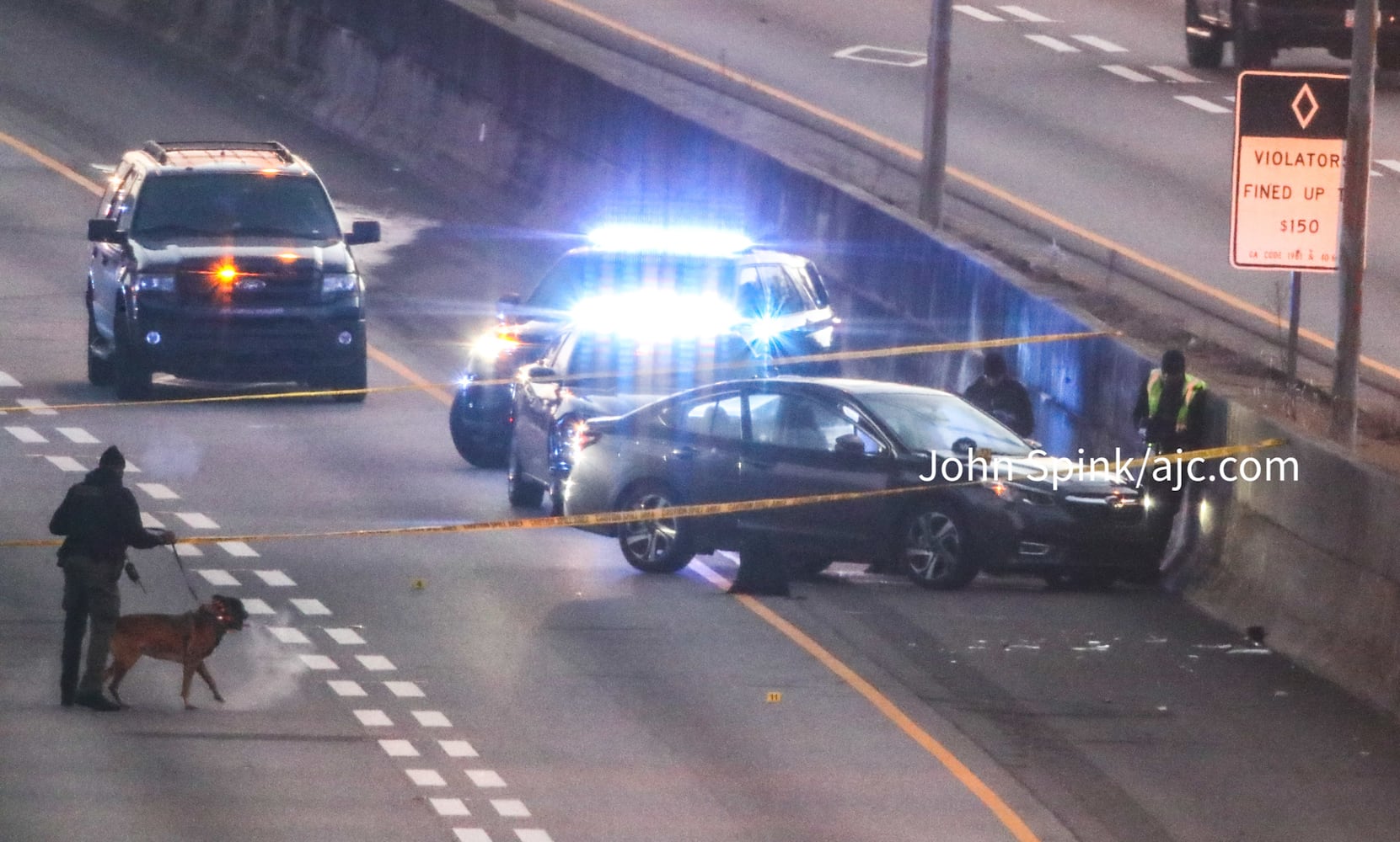 PHOTOS: I-85 shut down in Midtown after deadly shooting