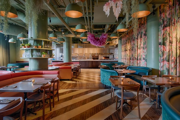 The Bistro dining area at Atrium in Ponce City Market.