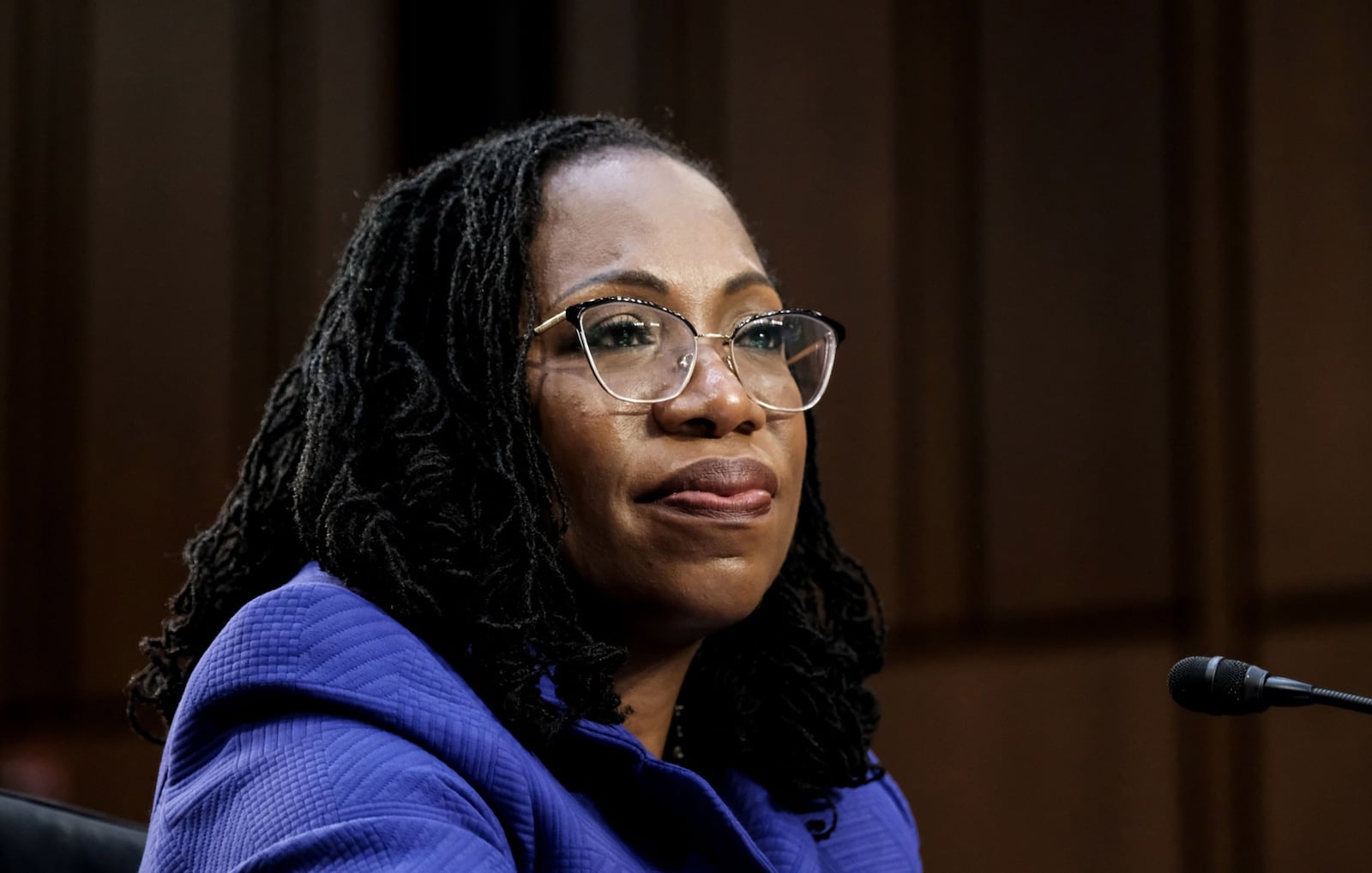 Ketanji Brown Jackson, associate justice of the U.S. Supreme Court nominee for U.S. President Joe Biden, arrives to a Senate Judiciary Confirmation hearing in Washington, D.C., on March 21, 2022. Michael A. McCoy/Bloomberg.