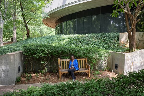 Bernstine W. Hollis poses for a portrait at the Carter Center in Atlanta on Tuesday, August 23, 2022. Hollis is one of the center’s first employees, and her history with the Carters stretches back to her childhood in Plains. (Arvin Temkar / arvin.temkar@ajc.com)