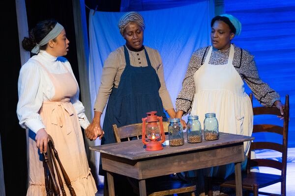 Kenedi Deal, Nevaina and Tanya Freeman star in “The Wash,” at Impact Theatre. (Courtesy of Casey Gardner Ford)
