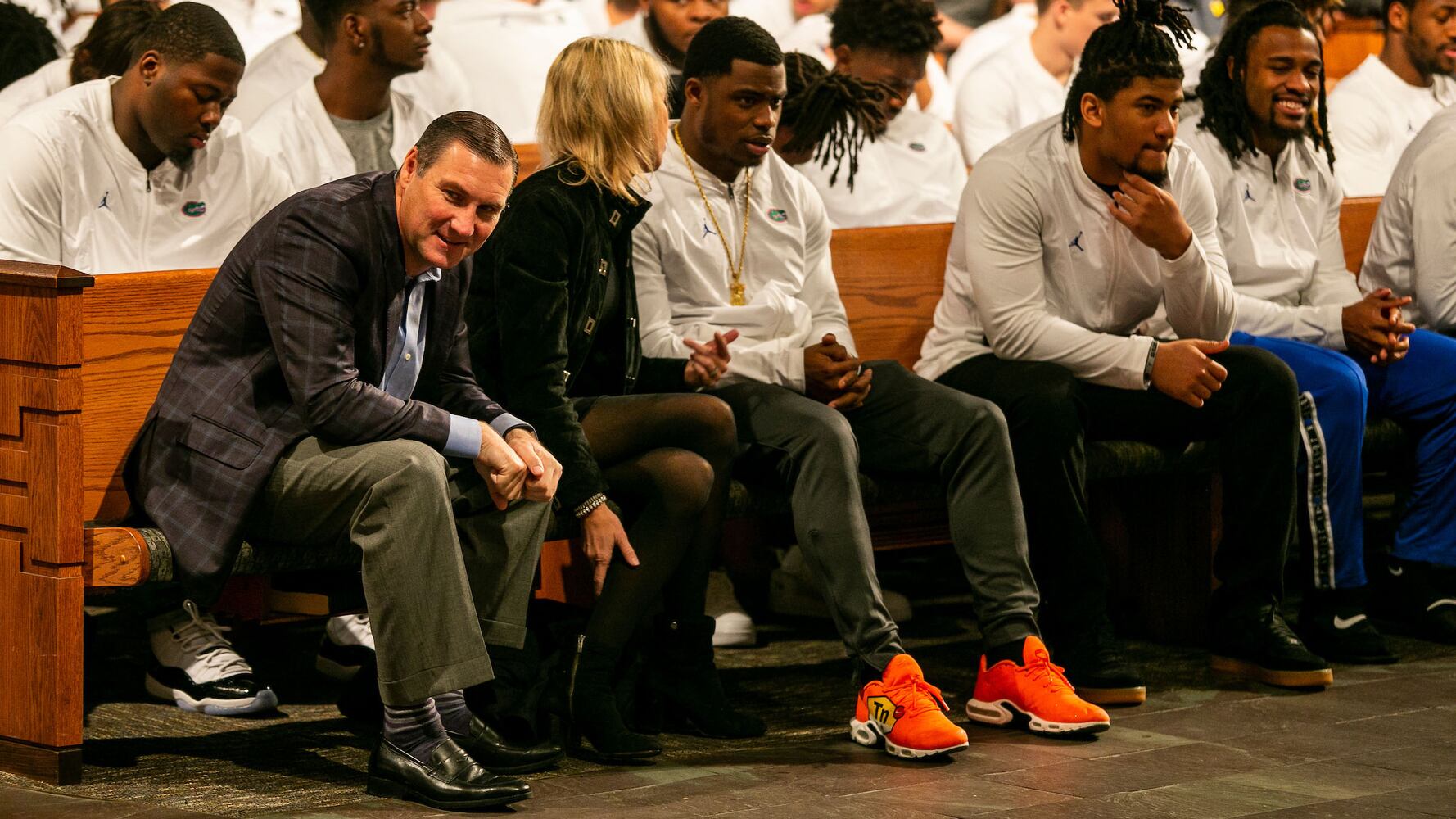 Michigan-Florida players visit Ebenezer Baptist Church