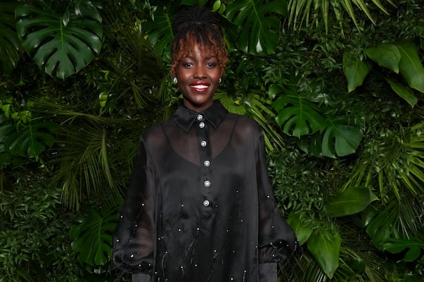 Lupita Nyong'o arrives at Chanel's 16th Annual Pre-Oscar Awards Dinner on Saturday, March 1, 2025, at The Beverly Hills Hotel in Beverly Hills, Calif. (Photo by Jordan Strauss/Invision/AP)