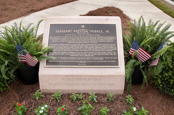 One of many memorials the Atlanta Vietnam Veterans Business Association has placed in honor of deceased service members.